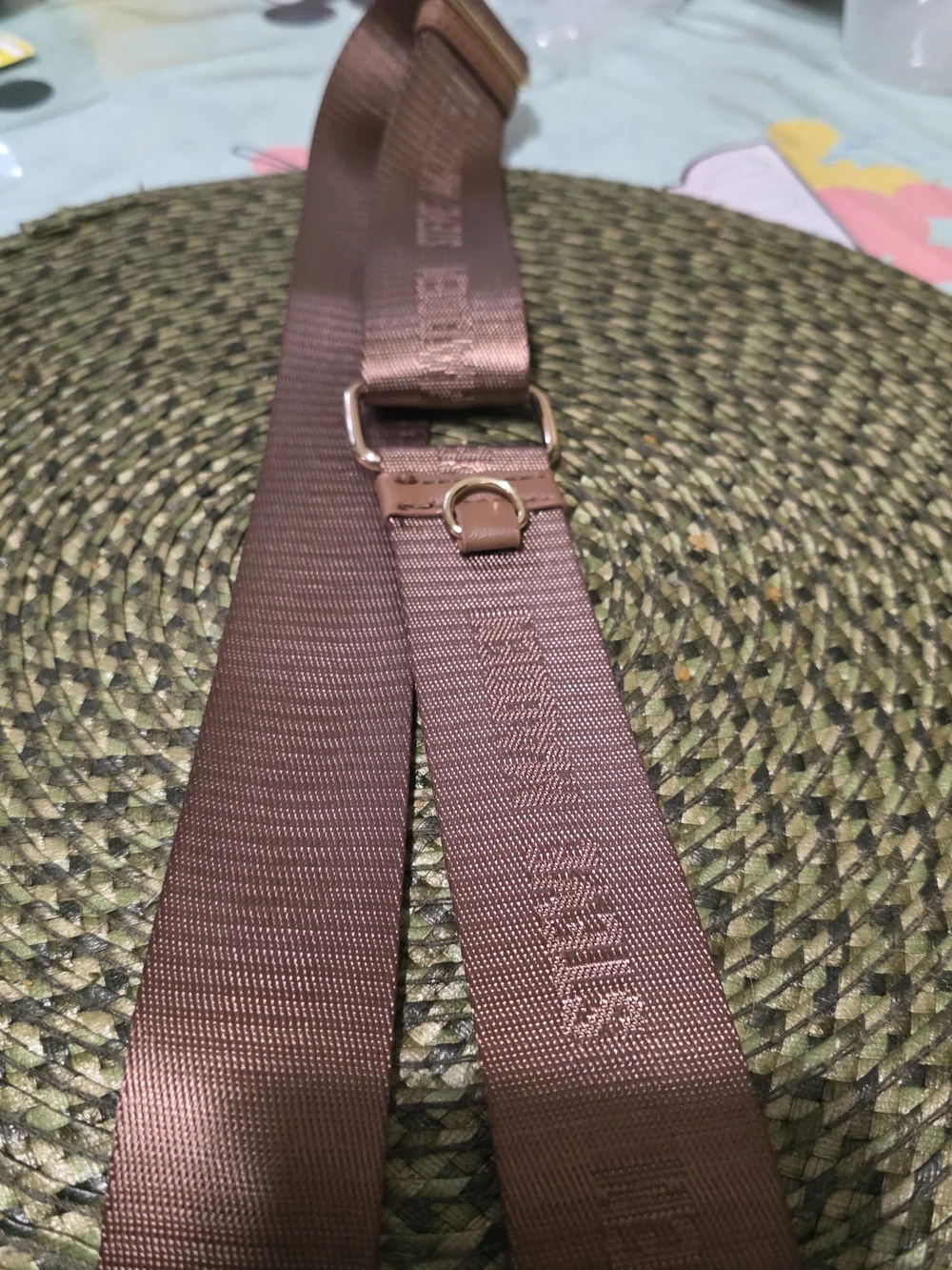 Steve Madden Brown Wide Adjustable Crossbody Strap with Gold Hardware EUC